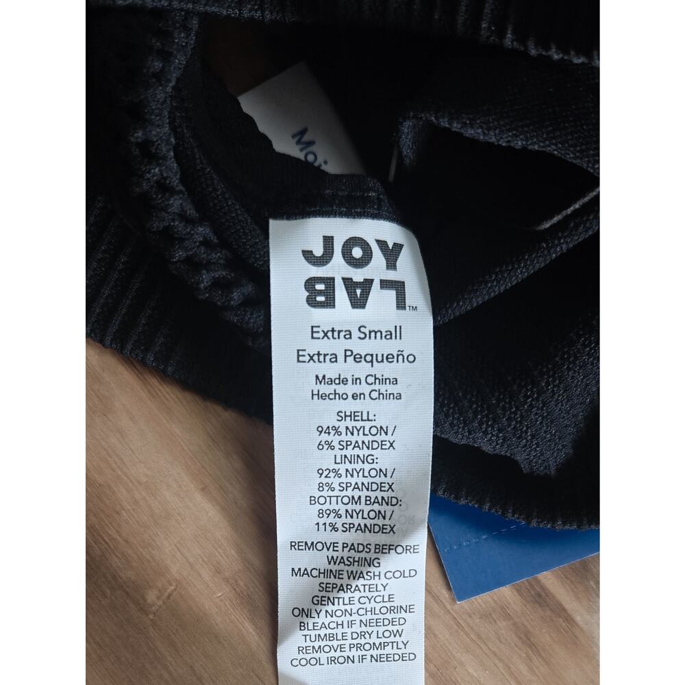 JOYLAB Women's Sports Bra Black Seamless Athletic Racer Back Bra Size XS NEW - Picture 3 of 5